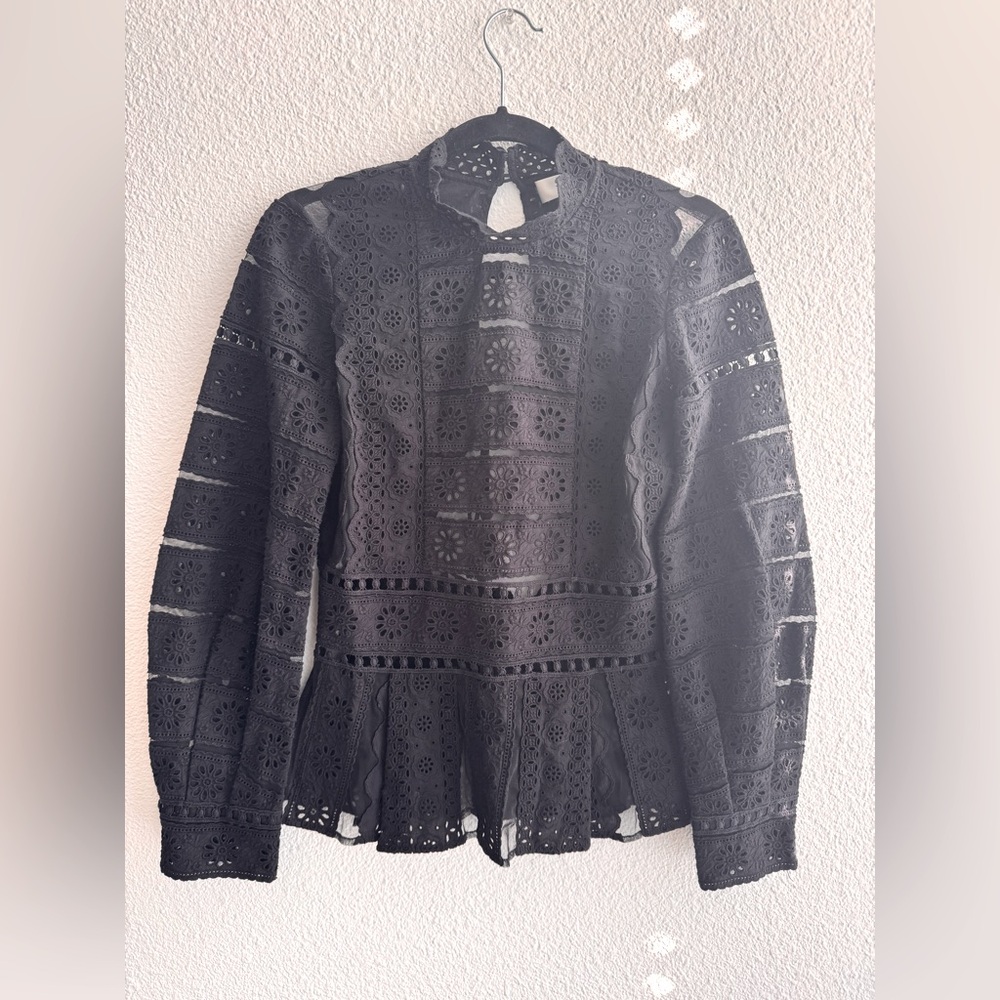 Black lace Sea long sleeve top